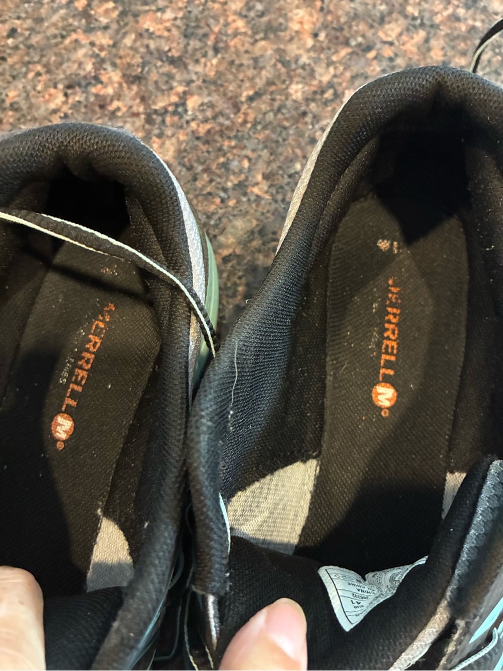 Merrell Men's Black and Teal Trail Athletic Shoes - Picture 5 of 5